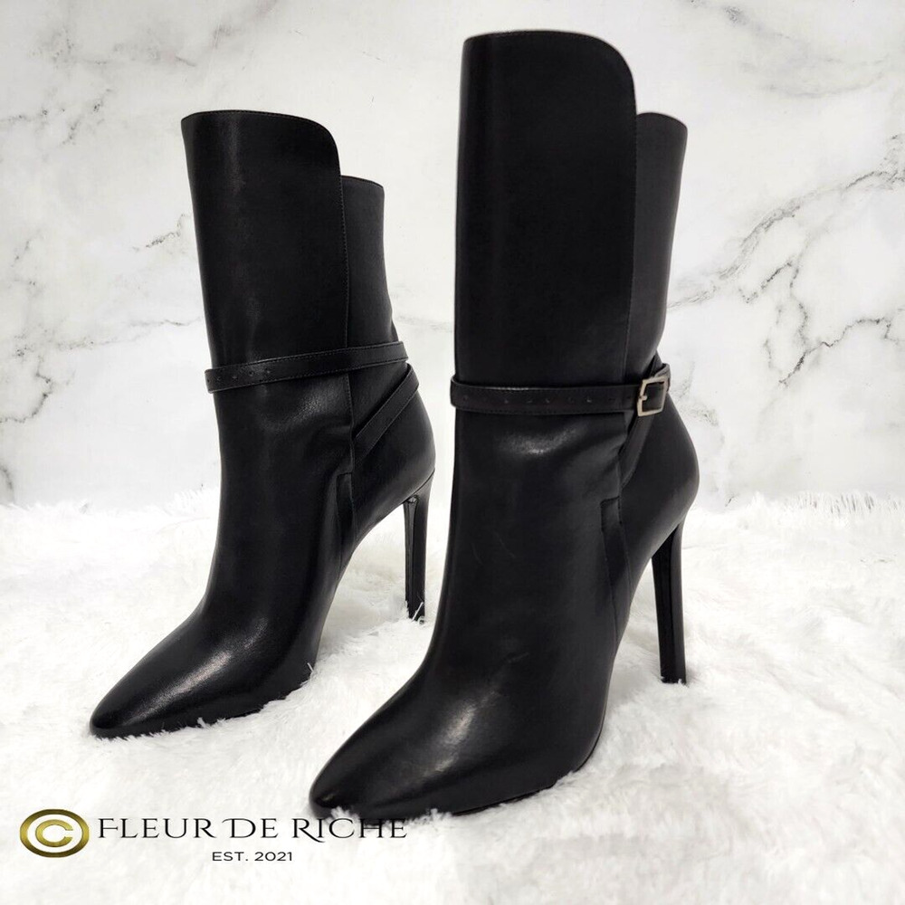 Saint Laurent Mica 105 High-Heel Ankle Boots Black EU 40